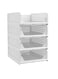 Stackable Plastic Storage Basket-Foldable Closet Organizers Storage Bins 4 Pack-Drawer Shelf Storage Container for Wardrobe Cupboard Kitchen Bathroom Office (4 Pack-S)