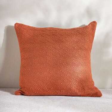 Home Structured Jacquard Cushion 50x50cm - Rust