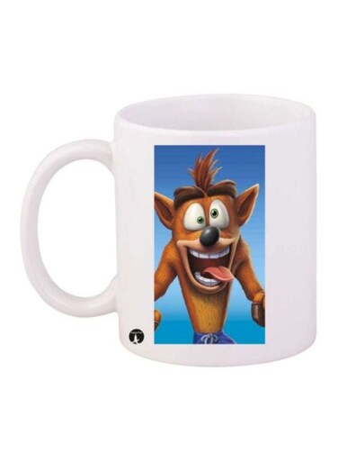 The Video Game Crash Printed Mug White/Blue/Brown