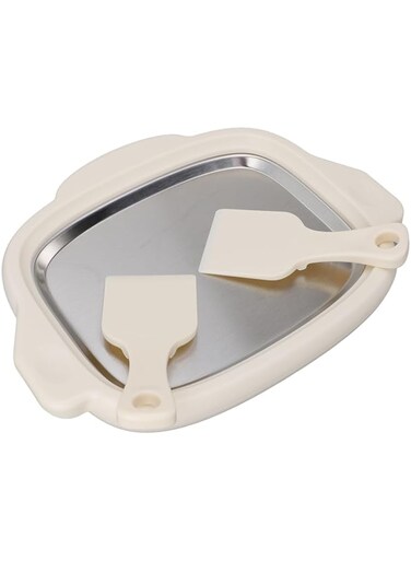 Jiawu Instant Ice Cream Maker, Homemade Rolled Ice Cream Maker Pan, Stainless Steel Ice Cream Roll Machine, Ideal for Making Fried Fruit Ice Cream or Frozen Yogurt Sorbet Gelato (White)