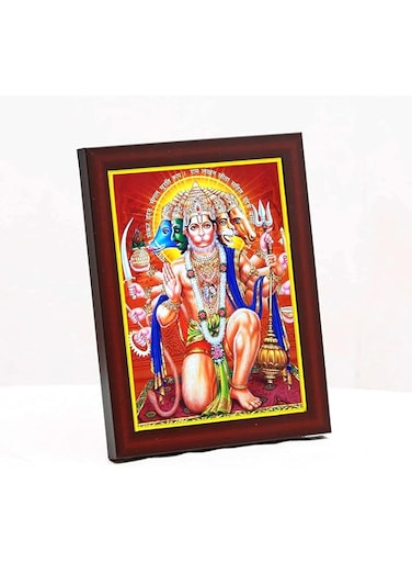 zig zag Lord Panchmukhi Hanuman Ji Photo Frame For Wall Table Size Small (6x8 inches, Acrylic Glass)