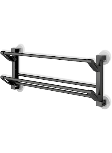 SPNOR Wall Shoe Rack, Wall Mounted Shoe Rack 2 Tier Folding Shoe No-Drill Self-adhesive Metal Shoe Holder for up to 4 Pairs of Shoes Storage, Wall Shoe Storage