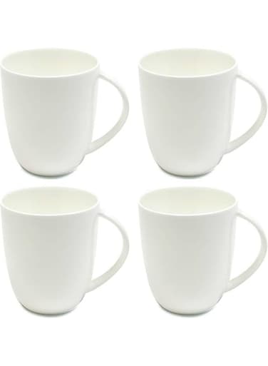 B&amp;S Linea Embossed Porcelain Bullet Mugs Set of 4 &acirc;&euro;&ldquo; 12oz Ceramic Coffee &amp; Tea Mugs