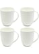 B&amp;S Linea Embossed Porcelain Bullet Mugs Set of 4 &acirc;&euro;&ldquo; 12oz Ceramic Coffee &amp; Tea Mugs