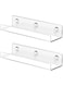 TERRIFI Clear Acrylic Shelf, 2 PCS clear acrylic shelf stick, 15 Inch Bookshelf Acrylic Floating, Clear Thick Bathroom Storage Shelves Display Organizer