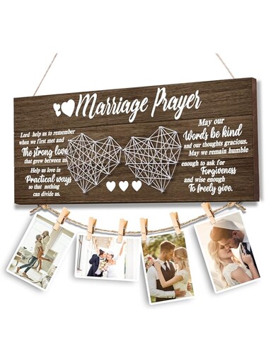 Jumptem Wedding Gifts Bridal Shower Gifts for Bride and Groom Engagement Gifts for couple Valentine&lsquo;s Day Present for Husband and Wife Newlywed Marriage Prayer Photo Holder