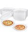 TERRIFI 100 Pcs 6.7" Plastic Disposable Pie Containers with Hinged Locking Lids, Clamshell Flan Cake Container for Food Transport