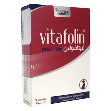 Vitafolin DHA + EPA Supplement Capsules For Pregnant &amp; Nursing Mothers, Pack of 30's