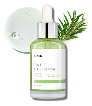 IUNIK Tea Tree 67% Relief Vegan Facial Serum - Non-Sticky, Clear &amp; Balanced Skin w/Centella Asiatica 19% for Soothing Calming Irritated &amp; Acne-prone Skin Ampoule Korean Skincare
