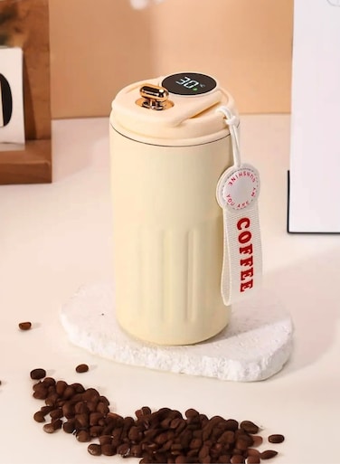 Stainless Steel Vacuum Coffee Mug with Temperature Display &acirc;&euro;&ldquo; 460ML Double Wall Leakproof Insulated Travel Mug T114714