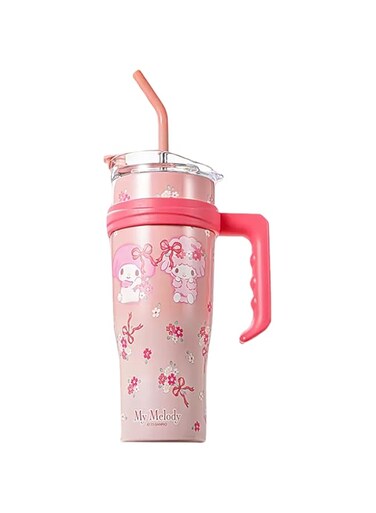 Many Rainbows Melody Stainless Steel Insulated Tumbler with Lid, Straw &amp; Handle 1200ml - XL Size