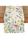 Aputue Spring Table Runner, 33x183cm Wildflowers Floral Spring Table Runner, Farmhouse Rustic Holiday Kitchen Dining Table Decoration for Indoor Outdoor Dinner Home Party