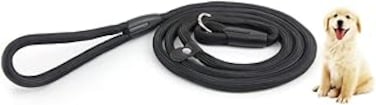 LONIMIA Dog Rope Leash, Dog Rope for Dog Training, Pet Nylon Slip Rope Lead Durable Sturdy Comfortable Pet Leash Puppy No Pull Training Slip Lead for Puppy Small Dogs Walking, Hiking, Camping, Black