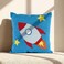 Home Rocket Embroidered Cushion - Blue