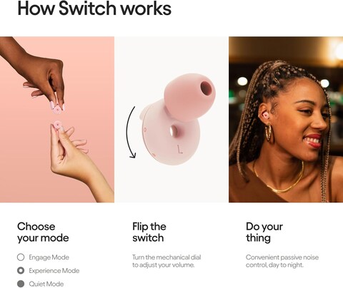 Loop Switch Earplugs &ndash; Multi-Mode Noise-Reducing Earplugs   Adjustable Passive Hearing Protection for Focus, Travel, Concerts, Socializing, Sports Events &amp; Noise Sensitivity   Reusable Ear Protection
