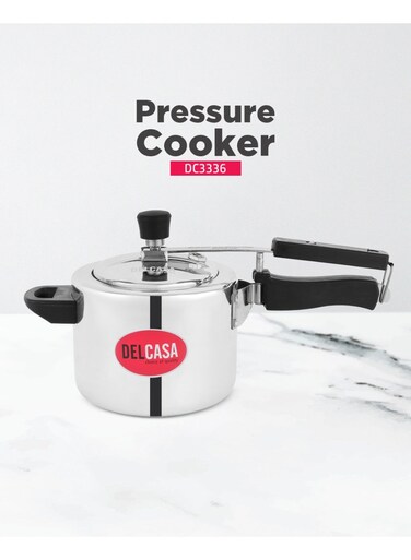 3Liters Delcasa 3 Liter Aluminum Pressure Cooker Inner Lid Silver