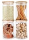 piece Glass Storage Jar with Bamboo Lids,Glass Airtight Canisters sets,Spice Jar, Pantry Organization and Storage Containers Ideal for Sugar, Coffee, Cookie, Candy,Cereals (1000ml/35.2 oz)