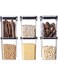 GGEROU Airtight Food Storage Container with Lock Lids，Cereal &amp; Dry Storage Jars ，Kitchen and Pantry Organization Canisters for Cereal, Coffee, Rice, Flour and Sugar (950ml / Set of 6)