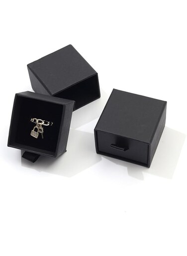 Red Dot Gift&reg; 12 Pack Black Jewelry Gift Boxes, 5x5x3.5cm Cardboard Jewelry Boxes, Small Gift Boxes, Drawer Type Jewelry Organizer Boxes, Jewelry Boxes,Ring Box