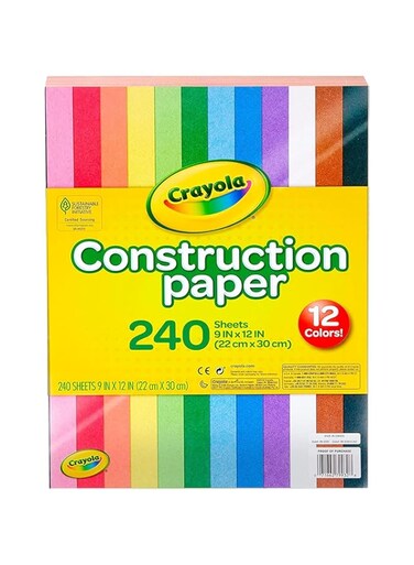 Crayola Construction Paper, 240 Count, Multicolor, Model:99-3200