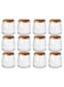 7oz 12Pack Glass Jars with cork cover Mini Pudding Jars Clear Yogurt Jars Glass Favor Jars Containers for Spice, Jam, honey, Mousse, Wedding Favors