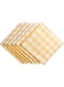 DII Checkered Tabletop Collection 100% Cotton, Machine Washable, Napkin Set, 20x20, Yellow, 6 Piece
