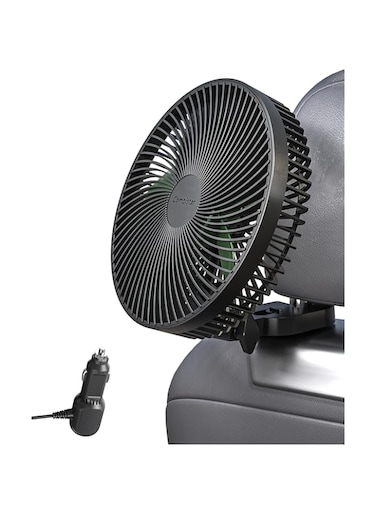 8.5 Inch Portable Car Cooling Fan, 12V/24V Electric Vehicle Fans with Stepless Control, 150&deg; Rotation, Quiet Air Articulator Fan with Cigarette Lighter for SUV, Truck, Boat for Rear Seat, Headrest