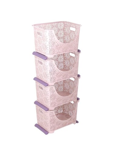 RoyalFord Dynamic 4 Tier Storage Cabinet, Plastic Rack, RF10800 Closet Organizer Box Suitable for Home, Bedroom, Kitchen, Office Pantry Organization, Multicolor