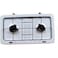 Portable Double Burner Gas Stove with Lid, Enamel Grill, High Flame Efficiency Cooktop