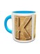 Alphabet K Design 286 Mug Blue/White/Brown