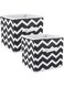 Dii Non Woven Polyester Storage Bin, Chevron, Black, Small Set Of 2