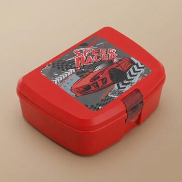Al Saif Gallery Plastic Lunch Box, 860 ml, Racing Car - Red
