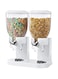 Double Cereal Dispenser Food Storage Container for Kitchen   Airtight &amp; Wall-Mounted Dry Food &amp; Grain Storage Containers Dispenser   BPA Free Plastic Food Container   White