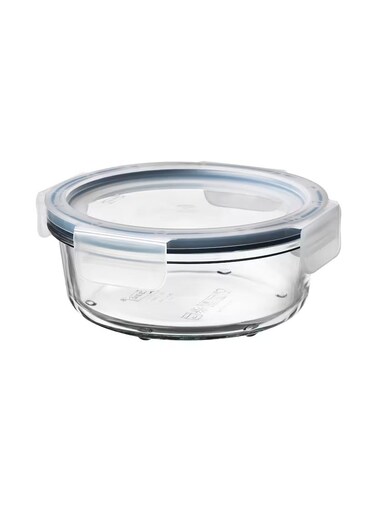 container with lid, round glass/plastic400 ml