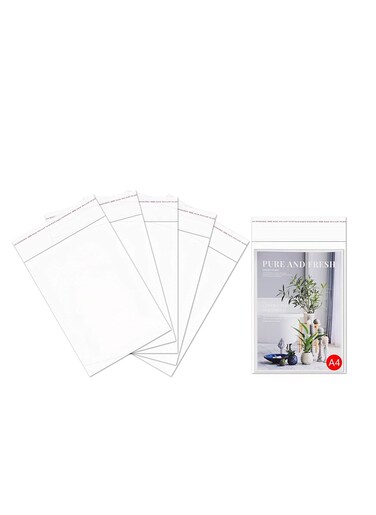 [130 Pieces] Clear Resealable Cellophane Bags 8 x 12 inches   Self-Sealing Poly Bags for Weddings, A1 Cards, Envelopes, Treats, Sweets, Bath Bombs   Plastic Cellophane Bags