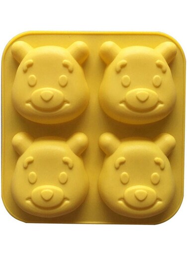 4 Cute Bear Shape Silicone Cake Mold Yellow