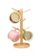 KASTWAVE Bamboo Mug Rack Tree Coffee Tea Cup Organizer Hanger Holder with 6 Hooks Removable Bamboo Mug Stand