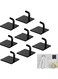 Aputue Adhesive Wall Hooks, 8 Pack Bathroom Hanger Hooks, Wall Mount Stick on 304 Stainless Steel Hooks for Hanging Towel, Coat, Key Home Kitchen, Self-Adhesive Heavy Duty Towel Shower Hooks