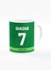 Designer Printed Coffee Mug with Heavy Duty Handle 11oz Ceramic Personalised Gift Mugs Cup [Microwave Safe &amp; Dishwasher Proof ] - Cricket Player - Shadab Khan, Jersey Number - 7