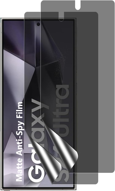 Muzz Samsung Galaxy S24 Ultra Screen Protector, 2 Pack, Soft Matte, Full Coverage, Anti-Peeping, Bubble Free (2)