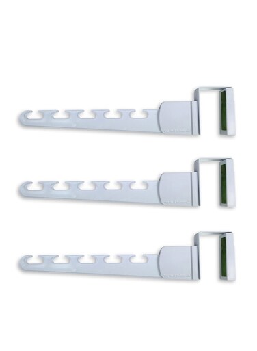 Back to School, The Door Hanger, Decorative Organizer hooks for Clothes, Coat, Hat, belt, Towels, 5 Slots, Holds up to 10 Garments Each, for Home or Office Use, White