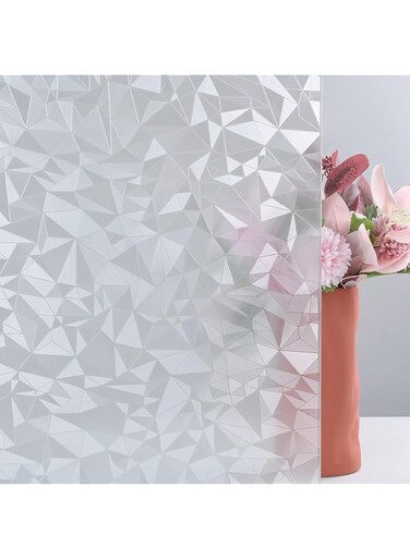 XBLDS Diamond Geometry Window Film - Privacy Glass Film Removable Window Films Decorative Glass Stickers for Bathroom Bedroom Anti-UV 40x200cm