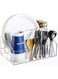 Utensil Silverware Caddy for Party Acrylic Paper Plate Dispenser Holders Organizer Lazy Susan Buffet Caddy for Plastic Plates Napkins Cup Flatware Cutlery, Hosting Entertaining Essentials for Picnic