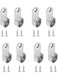 Oval Closet Rod End Flange Bracket Supports Furniture Hardware Accessories Wardrobe Tube Support Bracket With Screws Clothes Hanging Rod Holder (Pack 8)