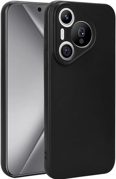 Huawei Pura 70 Pro Case, Scratch Resistant Soft TPU Back Cover Shockproof Silicone Gel Rubber Bumper Anti-Fingerprints Full-Body Protective Case Cover for Huawei Pura 70 Pro/Pura 70 Pro+ (Black)