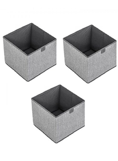3 Pack 29L Storage Bags, Clothes Storage Bins Foldable Space-saving Closet Organizers Travel Garment Storage Underbed Containers Clothes Organizer 30*30*30cm Grey