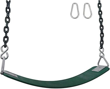 أرجوحة قوس قزح من آر بي دبليو تويز للأطفال والكبار مع حلقة مثلثة معدنية وسلسلتين وخطافات تثبيت (أخضر)