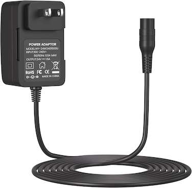 Cggxjp Electric Scooter Charger For Razor E300, E200, E100, Pr200, Mx350, Dirt Quad, Pocket Mod, Sports Go Kart Connector - 3-Prong Inline Female Battery Power Cord 24V 1500Ma Adapter Cable