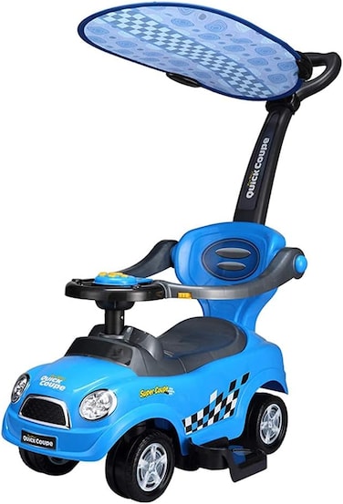 Coolbaby 3 In 1 Baby Walker Activity Ride-On Toys Mini Push Car with Covered Stroller Toddler Buggy Twisting For Unisex Outdoor Sports Scooters Blue