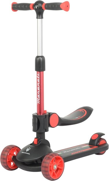 Lovely Baby 2 In 1 Scooters For Kids Lb 8133,Toddler Scooter For Ages 2-7, Kids Scooter, Kick Scooter with Foldable Seat,3 Wheel Scooter and Adjustble Height For Boys/Girls (Black)